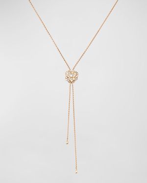 Rose 18K Rose Gold Lariat Diamond Necklace