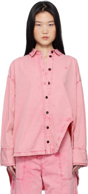 The Attico Chemise Diana rose en denim