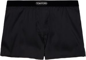 TOM FORD Boxer noir à logo en tissu jacquard