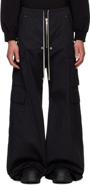 Rick Owens Black Hollywood Cargobela Cargo Pants