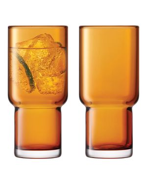 Utility Amber Highballs, Set of 2