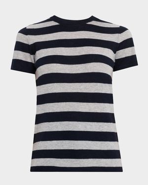Machine Washable Cashmere Striped T-Shirt