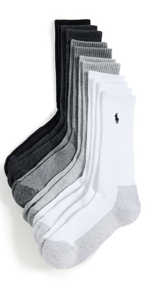 Polo Ralph Lauren Performance Crew Socks 6 Pack Multi Whast 10-13