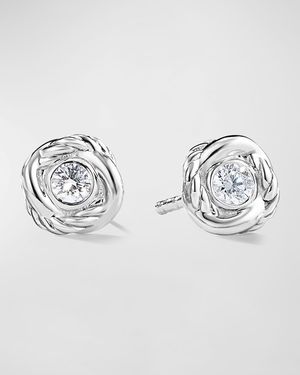 18K White Gold Infinity Diamond Stud Earrings