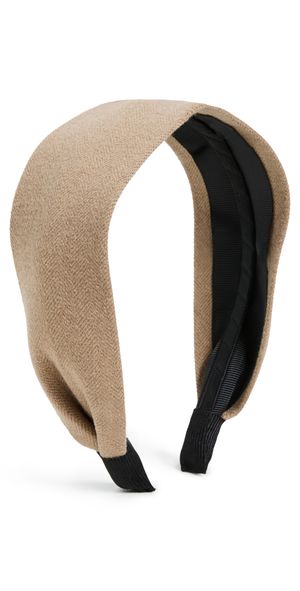 SHASHI Herringbone Headband Taupe One Size