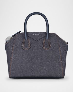 Antigona Mini Top-Handle Bag in Denim