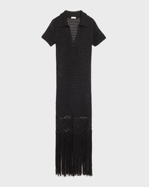 Valerie Open-Knit Fringe Maxi Dress