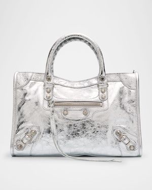 Le City Small Metallic Leather Shoulder Bag
