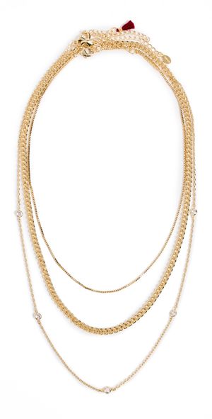 SHASHI Emily Layered Necklaces Gold One Size