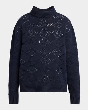 Diamond Knit Turtleneck Sweater
