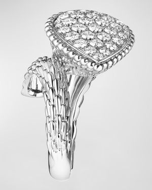 White Gold Large Serpent Boheme Ring with Diamonds, Size 53