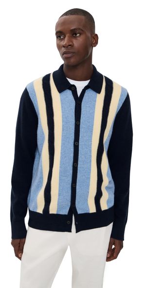 Guest in Residence Cable Cashmere Plaza Shirt Midnight Combo S