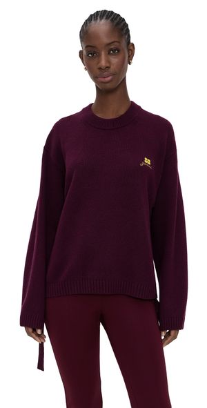 GANNI Future Wool Mix Oversized Sweater Burgundy XXS/XS