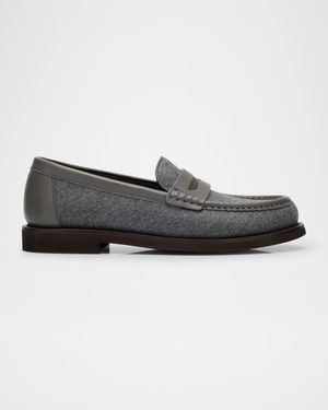 Felt Monili Penny Loafers