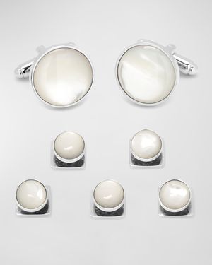 Men's Mother-of-Pearl Cuff Link 5-Stud Set