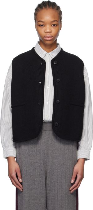 Cordera Black Boxy Cotton Vest