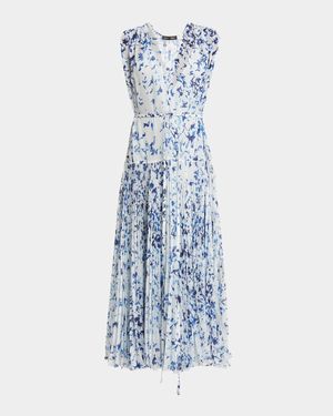 Pat Printed Crinkle Chiffon Dress