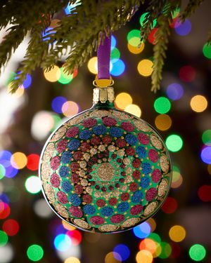 Forest Spirit Glitter Glass Ornament