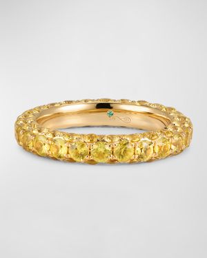 18K Yellow Gold Tsavorite 3-Sided Ring