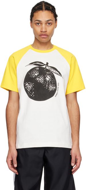 Kenzo White & Yellow Kenzo Paris Orange T-Shirt