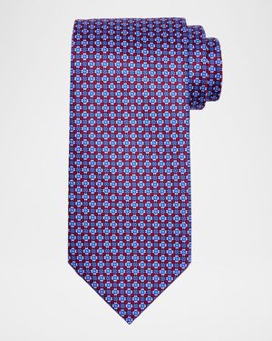 Men's Connected Geometric Silk Tie