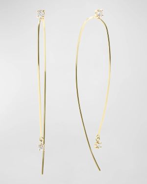 14K Gold Hooked On Hoops With Diamonds