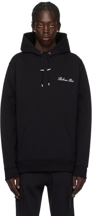 Balmain Black 'Balmain' Signature Hoodie