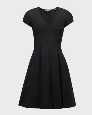 Emma Pleated Fit-&-Flare Mini Dress