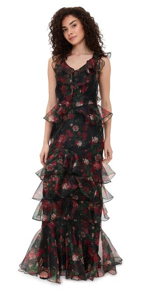 Damaris Bailey Carmen Dress Black Floral XS