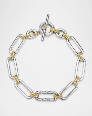 Two-Tone Signature Caviar Link Bracelet