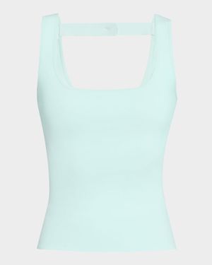 Square-Neck Knit Tank Top