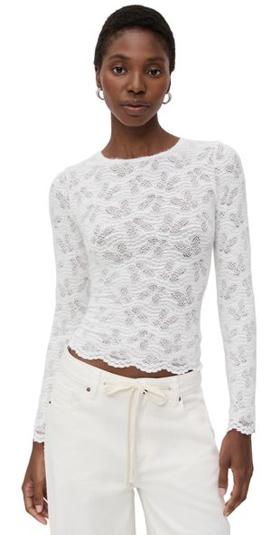 Lioness Poppy Lace Long Sleeve Blouse Cream S