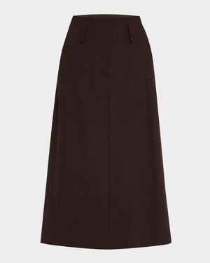 Milan Wool-Blend Midi Skirt