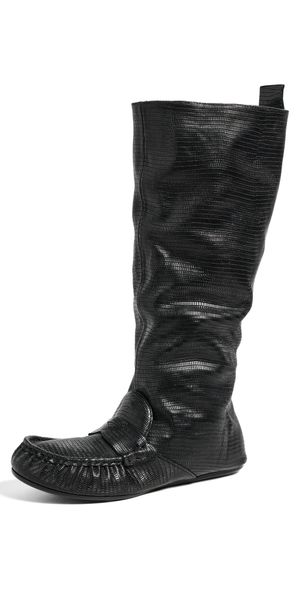 Acne Studios Bojan Slouch Lizard Boots Black 36