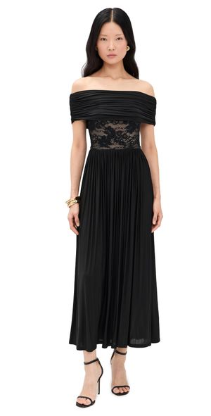 Zimmermann Stretch Lace Jersey Dress Black 0P