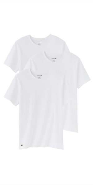 Lacoste Cotton Undershirt Crew Tee 3 Pack White XL