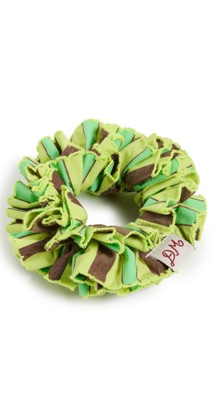 Damson Madder Garter Scrunchie In Tropical Stripe Lime One Size
