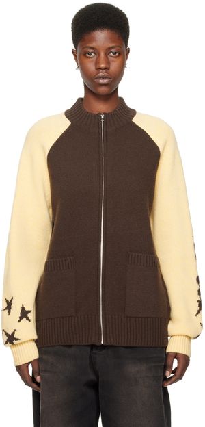 We11done Brown & Yellow Zip Jacket