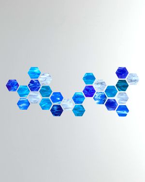 Water Hexagonal Glass Wall Sculpture