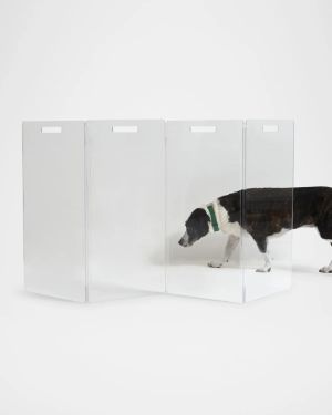 Clear Freestanding Pet Gate Zig Zag, 4-Panel