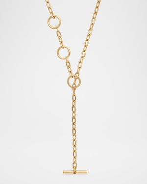 DY Madison Three Ring Chain Necklace in 18K Gold, 3.9mm, 20"L