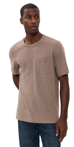 Faherty Sunwashed Pocket Tee Walnut Branch S