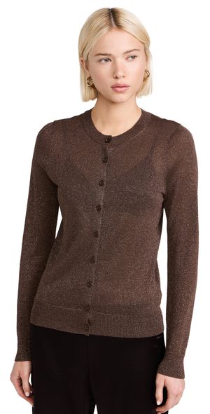 Enza Costa Lamé Cardigan Brown XL
