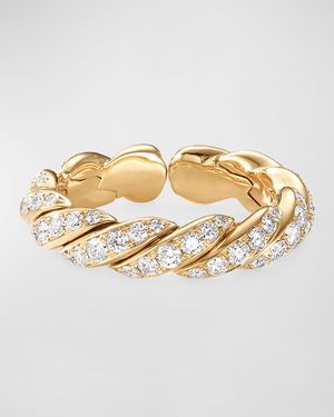 Sculpted Cable Flex Band Ring in 18K Gold, 5mm