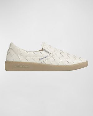 Sawyer Woven Leather Slip-On Sneakers