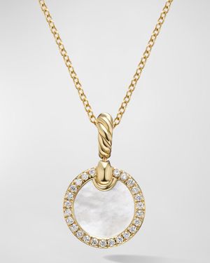 DY Elements Pendant Necklace with Gemstone and Diamonds in 18K Gold, 17.8mm, 16-18"L