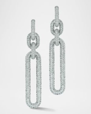 Morrell 18K White Gold All Diamond Drop Earrings