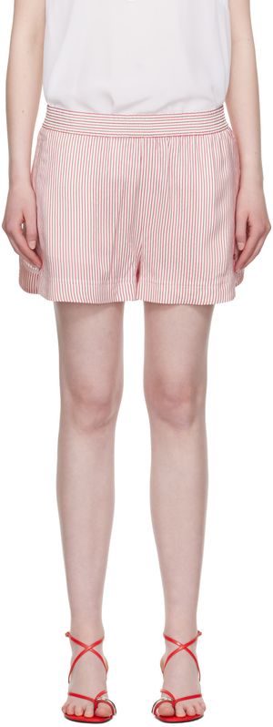 Stella McCartney White & Red Striped Elasticated Shorts