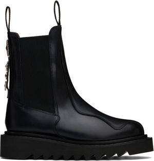 Toga Virilis SSENSE Exclusive Black Ankle High Chelsea Boots