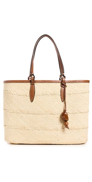 Hunting Season Tote In Natural Fiber Cognac One Size